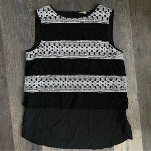 Gianni bini black and white color block top size medium